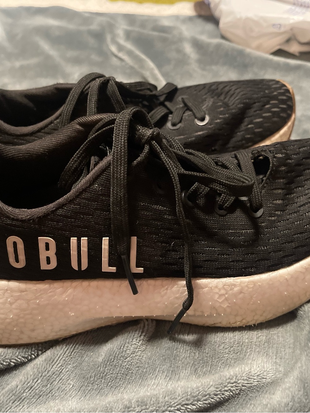 Nobull Running Shoes Woman’s US 7  Black White Crossfit Lace Up Athletic